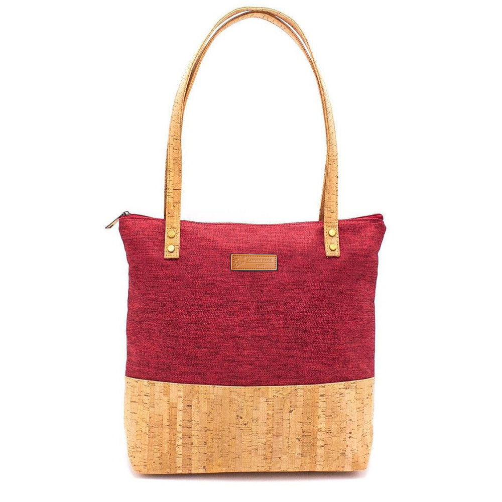 Shoulder Tote Handbag - Renewable Material, Cork