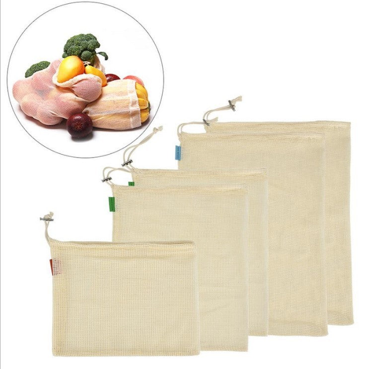 Produce bags, cotton mesh, eco-friendly grocery bags