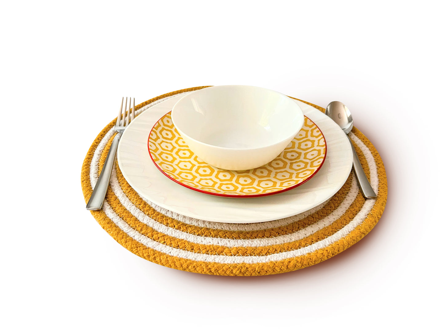 Cotton-rope Spiral Placemats (set of 4)