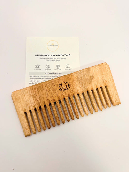 Neem Wood Shampoo Comb, anti-microbial