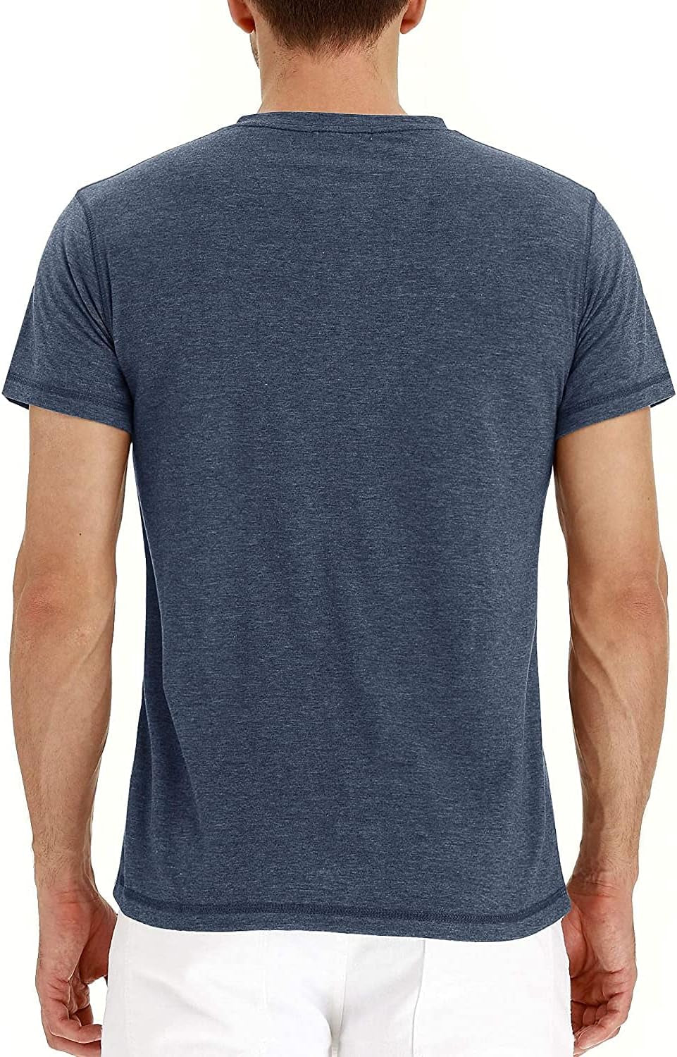 Mens Henley Short/Long Sleeve T-Shirt Cotton Casual Shirt