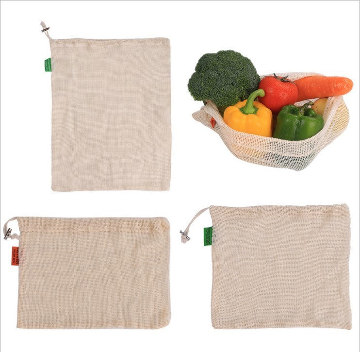 Produce bags, cotton mesh, eco-friendly grocery bags