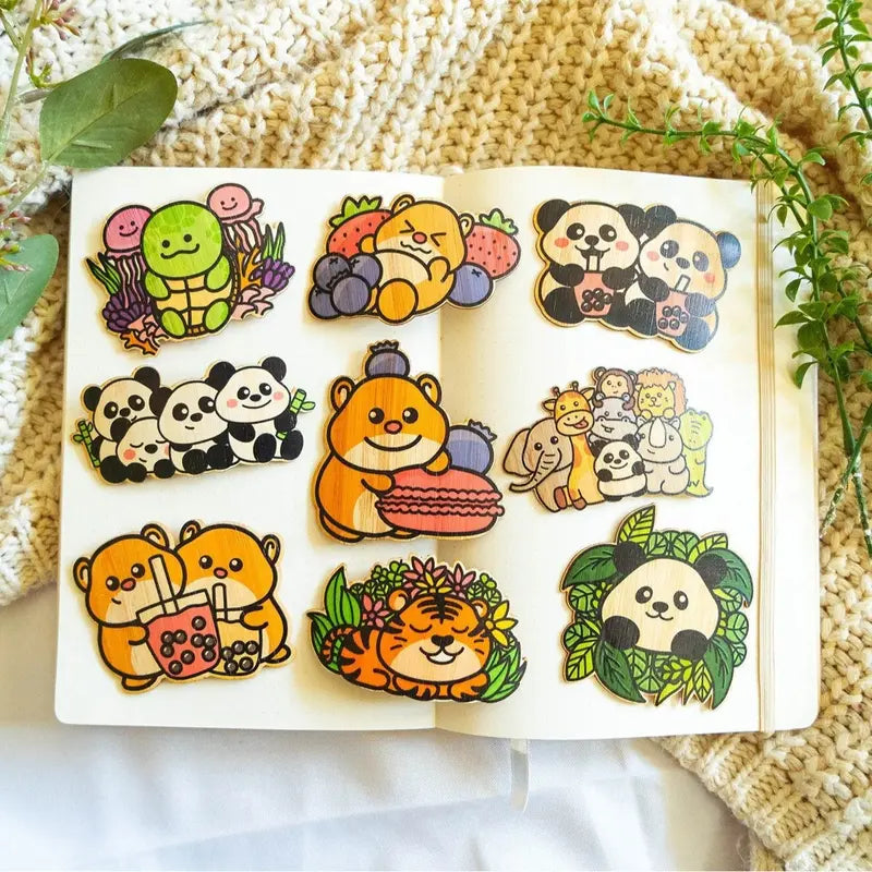 Eco Friendly Bamboo Stickers Set