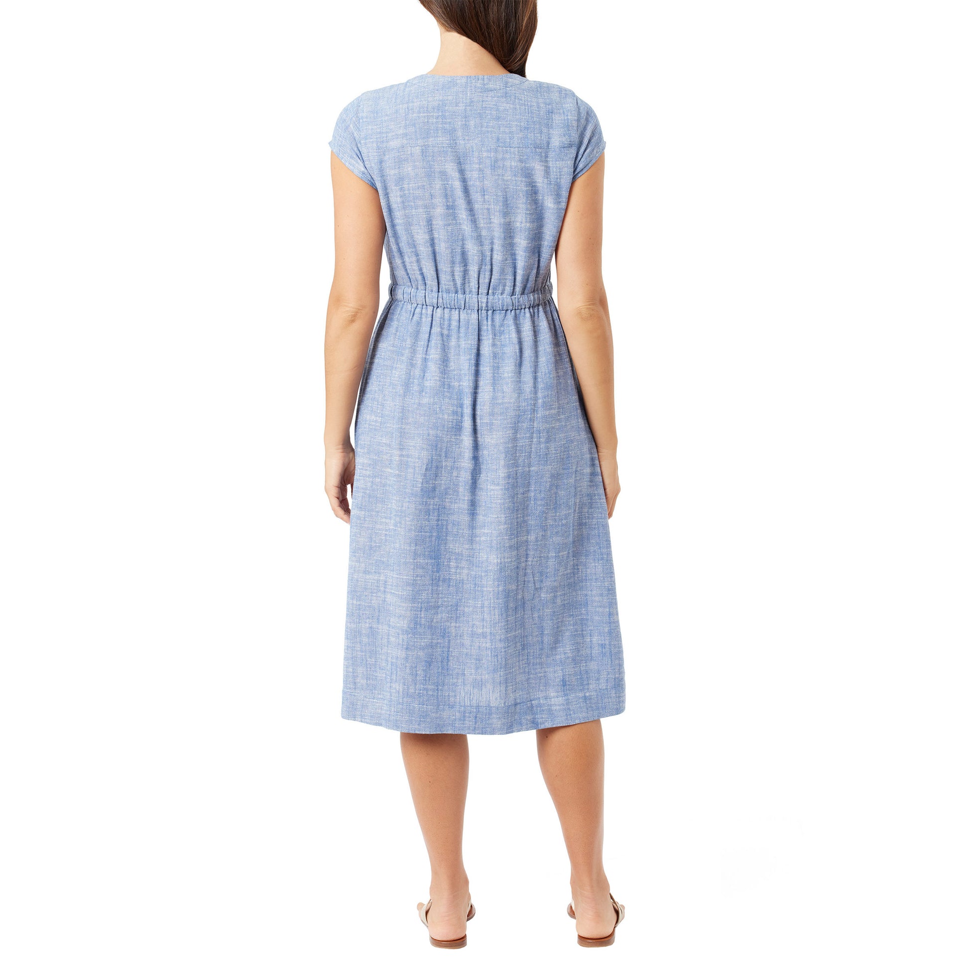 Ladies' Button Front Linen Blend Dress