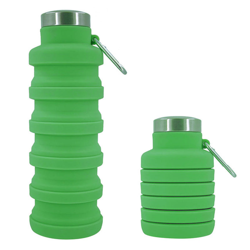 Reusable Portable Silicone Water Bottle Retractable Folding Outdoor Travel 