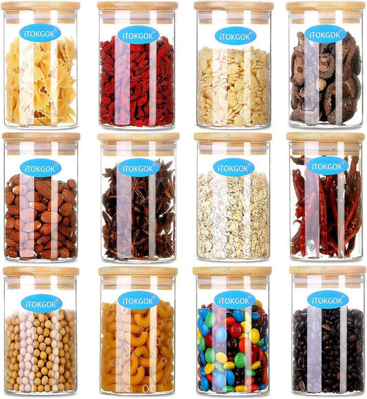 Glass Jar (set of 12) with labels