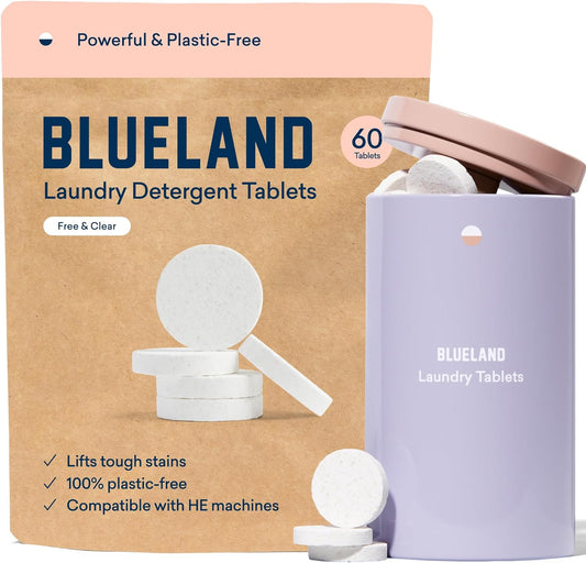 Laundry Detergent Tablet Starter Set - Plastic-Free & Eco Friendly Alternative to Sheets Pods and Liquids - Natural, Gentle, Plant Based - 60 Loads