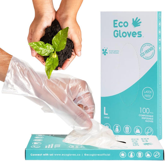 Plant-Based Compostable Eco-Friendly Gloves for Food Prep & Cleaning