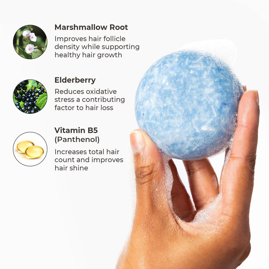 Shampoo Bar - Promote Hair Growth, Strengthen & Volumize All Hair Types - Paraben & Sulfate Free Formula with Natural, Vegan Ingredients for Dry Hair (Vanilla Coconut, 3 Oz)