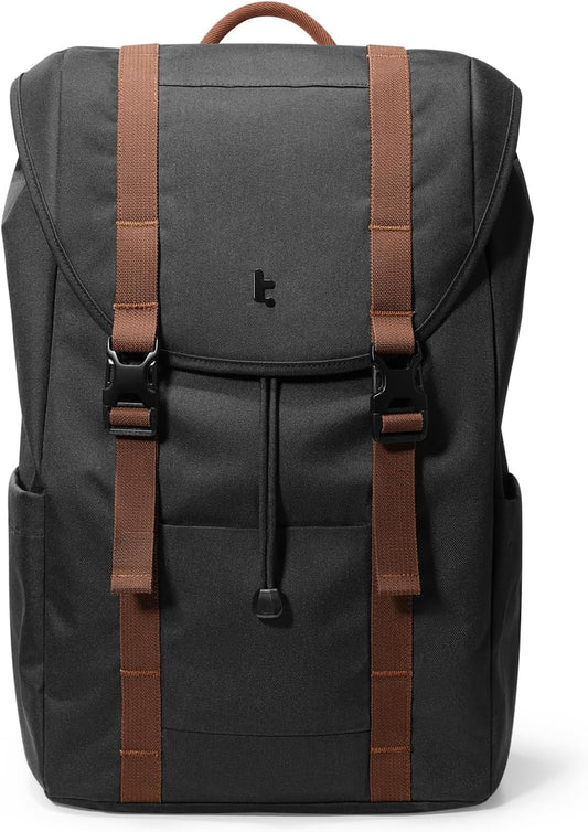 Vintage Classic Laptop Backpack, Rucksack, Lightweight, Water-Resistant Casual Daypack, Durable for13-16 Inch Macbook, Perfect for Campus, Street, Large Capacity, 22L Black