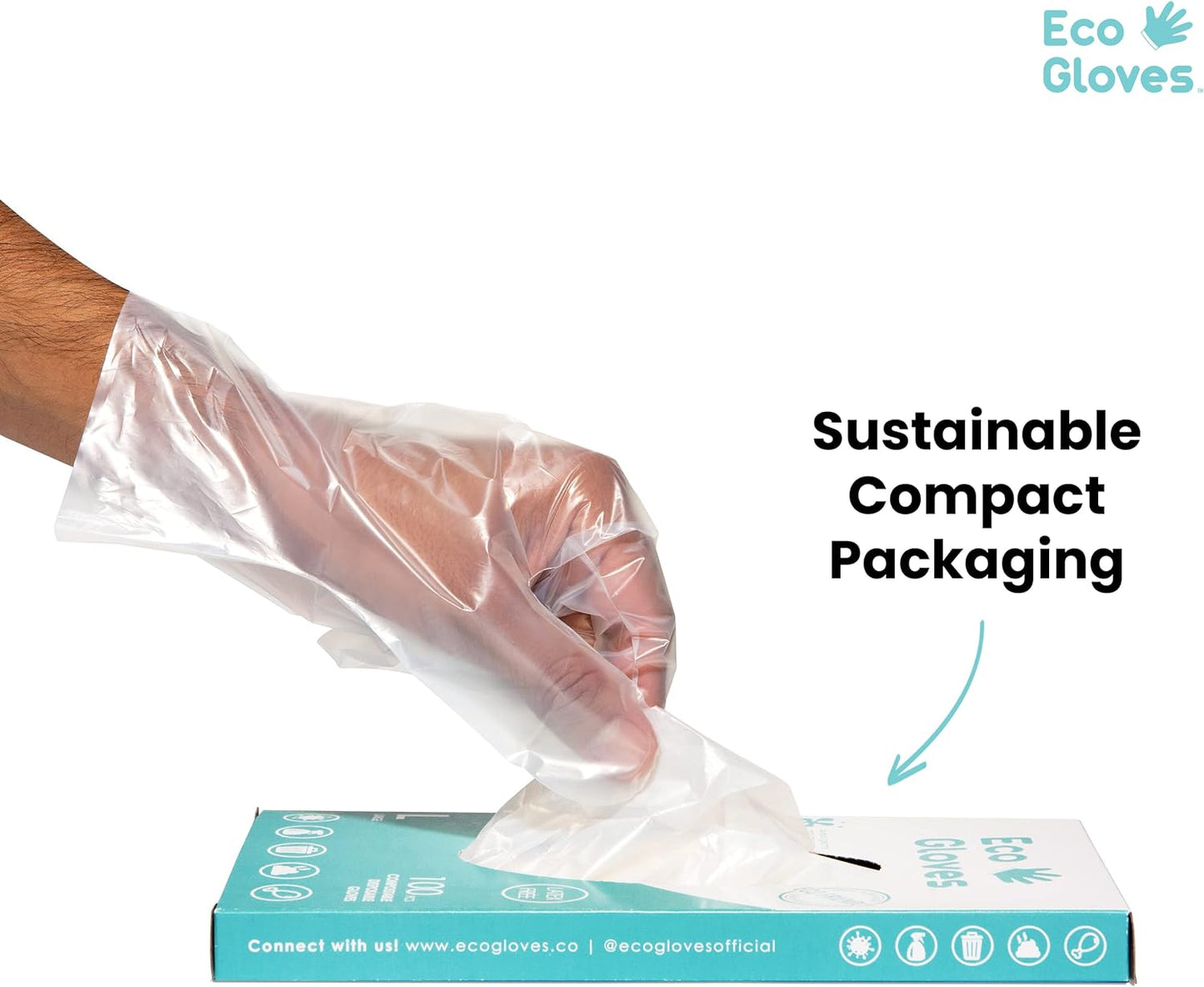 Plant-Based Compostable Eco-Friendly Gloves for Food Prep & Cleaning