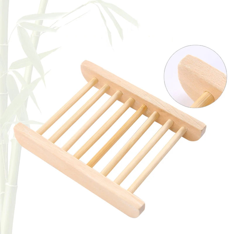 Soap Box Portable Bamboo Wooden Soap Dish Shower Case Holder Container Storage Simple Bamboo Wood Household Bathroom Accessories